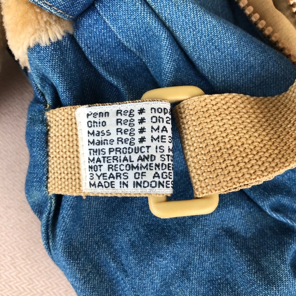 Vintage Unisex Teddy Bear in overalls Red Tie Kids Teddy Plush Backpack - Picture 13 of 16